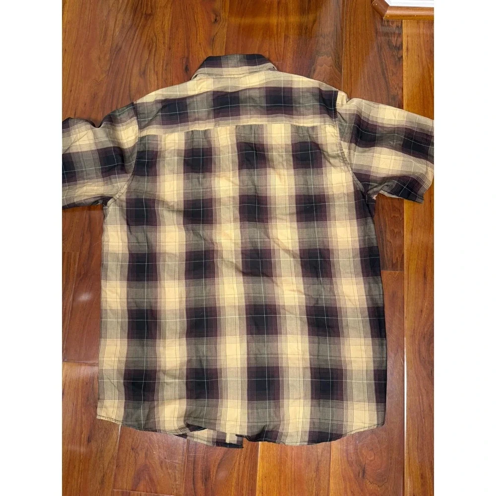 DIXXON Flannel Company The Alpha Mens XL Shirt Brown Plaid Bamboo Blend FS - Picture 6 of 6